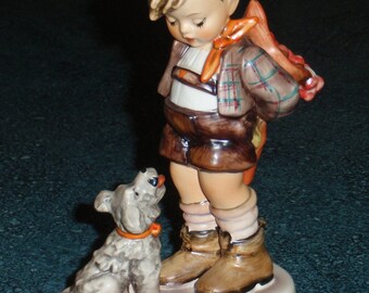 Not For You Goebel Hummel Figurine #317 - Boy With Flowers Not For The Puppy Dog - Makes A Great Christmas Gift!