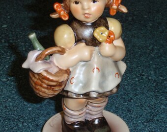 Little Visitor Goebel Hummel Figurine #563/0 TMK7 - Little Girl With Basket Of Wine - Collectible Birthday Or Christmas Gift!