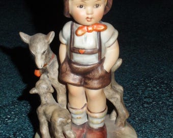 アンティーク 置物 ヤギと男の子