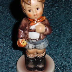 Goebel Hummel Figurine &quot;Cheeky Fellow&quot; #554 TMK7 From 1989 Boy With Apple Mint With Original Box - GREAT GIFT!