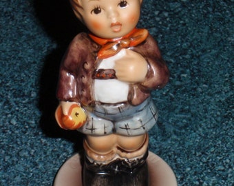 Goebel Hummel Figurine "Cheeky Fellow" #554 TMK7 From 1989 Boy With Apple Mint With Original Box - GREAT GIFT!