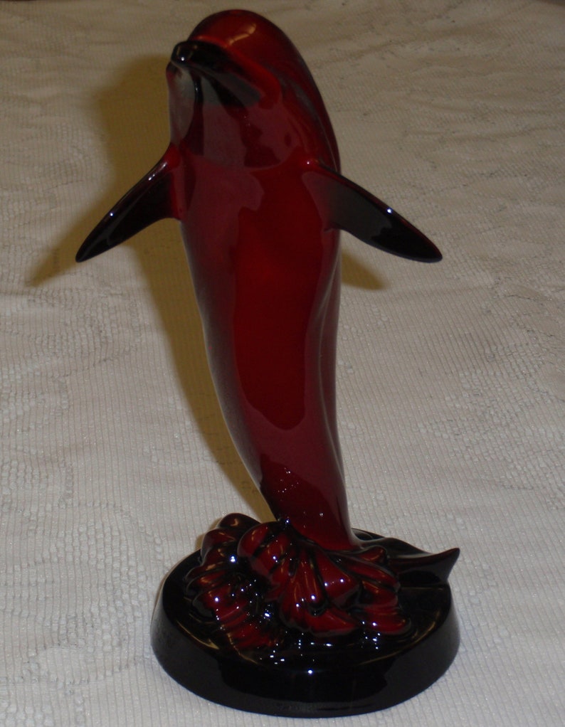 ULTRA RARE Royal Doulton Flambe Dolphin Collectible Figurine The Leap GIFT Nice Collectible Mother's Day Or Birthday Gift image 3