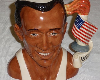 Jesse Owens Royal Doulton Toby Character Jug Of The Year D7019 USA Olypmics 1936 Berlin Germany - VERY RARE Collectible Christmas Gift!