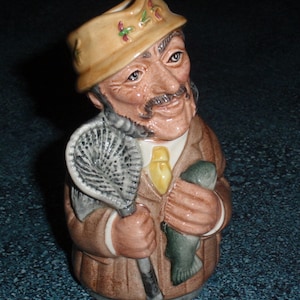 Royal Doulton Doultonville 4&quot; Toby Jug FRED FLY Fisherman D6742 - Collectible Nautical Birthday or Christmas Gift!