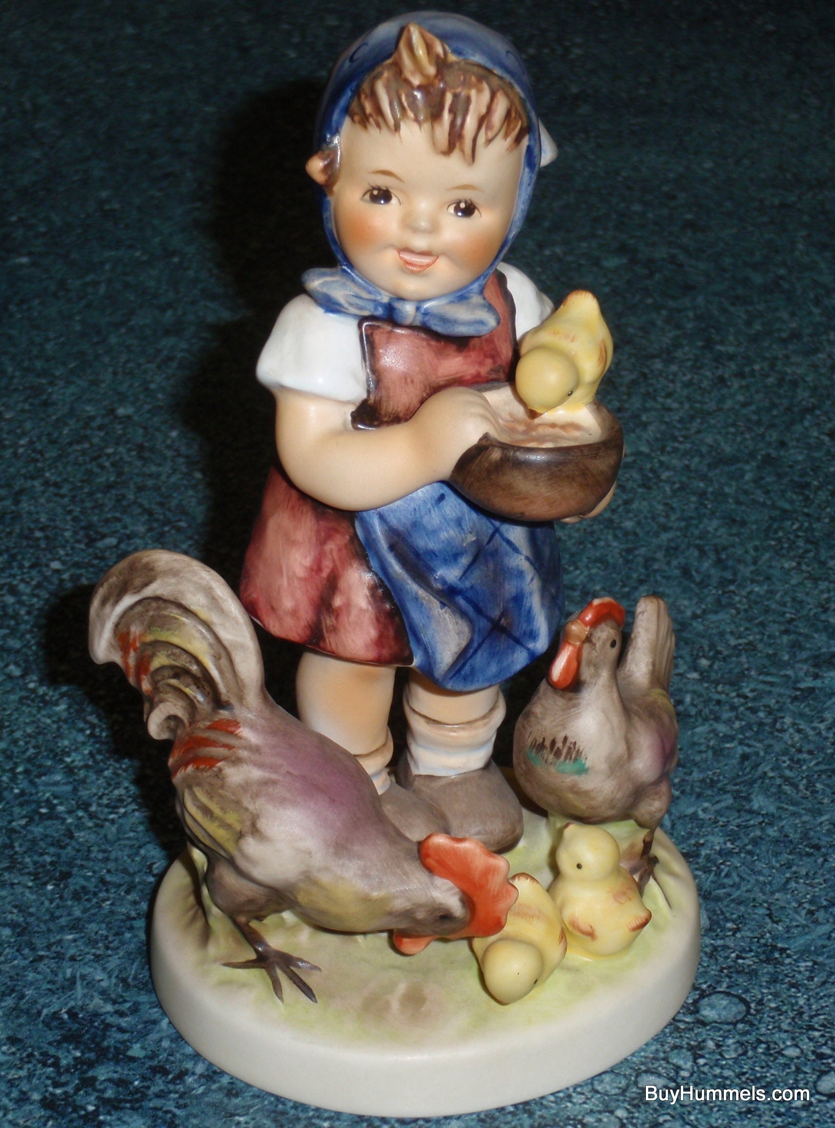 Feeding Time Goebel Hummel Figurine #199/I - Girl With Chickens
