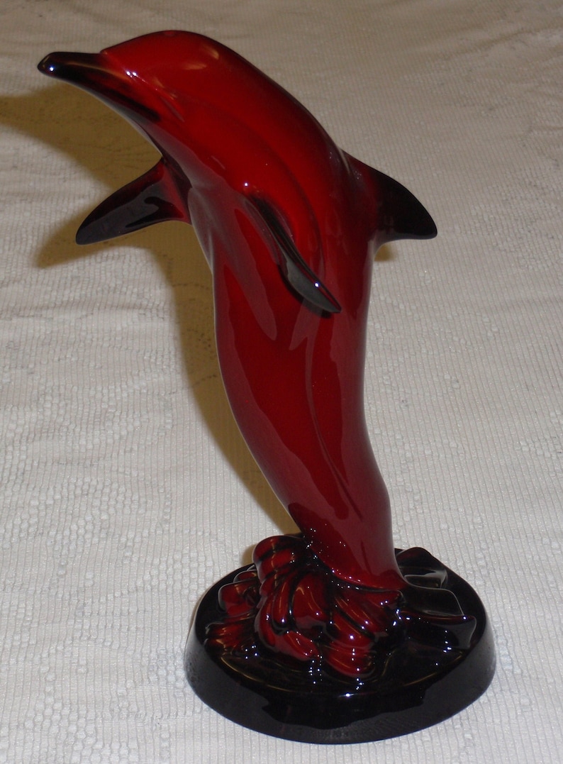 ULTRA RARE Royal Doulton Flambe Dolphin Collectible Figurine The Leap GIFT Nice Collectible Mother's Day Or Birthday Gift image 1