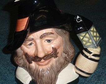 Guy Fawkes Anonymous Character Toby Jug D6861 By Royal Doulton - LARGE VERSION - Collectible Birthday Or Christmas Gift!
