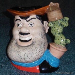 LARGE &quot;Desperate Dan&quot; Character Toby Jug D7006 By Royal Doulton ***ULTRA RARE*** - Man Cave Father&#39;s Day or Birthday Gift!