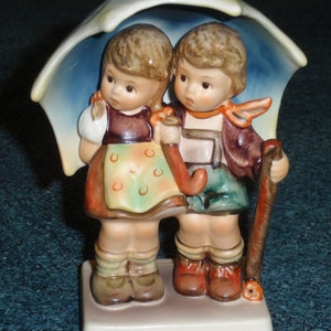 Stormy Weather Hummel Figurine #71 2/0 Boy & Girl Under Umbrella - CUTE Collectible Mother&#39;s Day Christmas Gift!