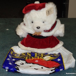 1998 Miss Santa Bear Plush Stuffed Animal Dayton Hudson Christmas Gift With Original Bag And Tag!