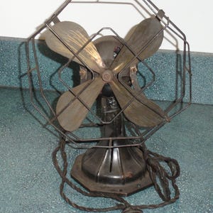 Antiker Star Rite 4 Messing Flügel Elektro Metall Fan 12 &quot;Hoch Steampunk Art Deco - Sammler Weihnachtsgeschenk!