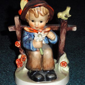 She Loves Me, She Loves Me Not Goebel Hummel Figurine #174 TMK3 - Rare Find Eyes Open - Great Collectible Mother&#39;s Day Gift!