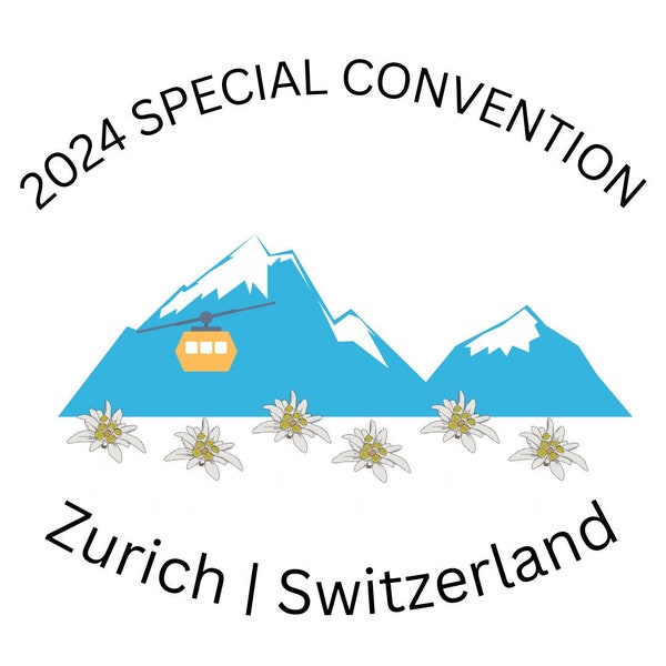 DIGITAL DOWNLOAD | 2024 JW Special Convention Logo Art Zurich Switzerland, for stickers, magnets, buttons, postcards, souvenirs, gifts