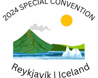 TÉLÉCHARGEMENT NUMÉRIQUE | Art du logo de la convention spéciale JW 2024 Reykjavík, Islande, pour des autocollants, des aimants, des macarons, des cartes postales, des souvenirs, des cadeaux