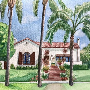 Custom Watercolor House Portrait, Personalized Home Illustration. Hand-Painted Family Home Artwork, Ideal Housewarming Gift.
