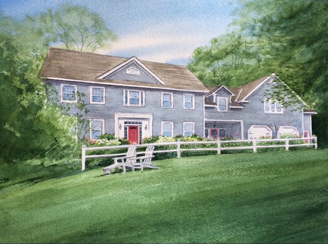 Custom Watercolor Painting of Your House, Painting of Home