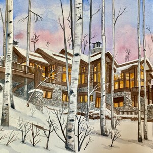 Custom House Portrait, Watercolor Portrait, Housewarming Gift, Hand Painted, Anniversary gift, Wedding gift.