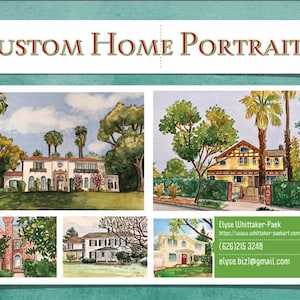 Custom Home Watercolor from photo, Painting of home, House portrait, First Home Gift, Personalized Custom House Drawings, Hand painted gift. image 9