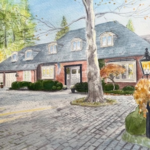 Custom Watercolor House Portrait, Personalized Home Illustration, Hand Painted Family Home Artwork, Ideal Housewarming Gift,