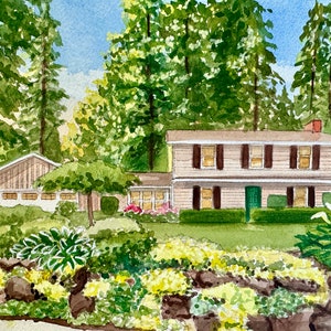 Custom Home Portrait, House Painting, Watercolor House Portrait, Hand Painted, Painting of Home, House Painting from Photo. Gift
