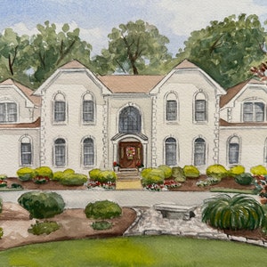 Custom Watercolor House Portrait, Personalized Home Illustration, Hand Painted Family Home Artwork, Ideal Housewarming Gift.
