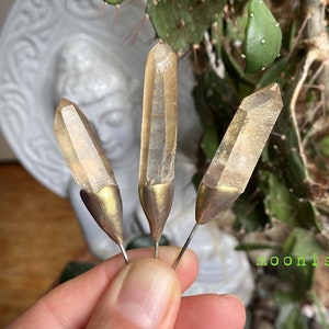 Kristalle für Pflanzen ~ Natürliche Citrin Quarz Abgesteckte Punkte ~ Terrarium Kristalle ~ Citrin Kristall Pflanzen Geschenk ~ Feengarten Kristalle