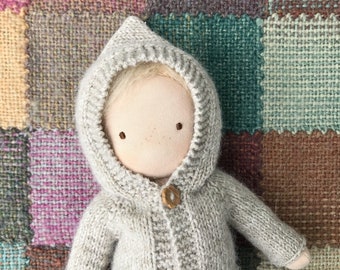 Rose's Hoodie Pattern - PDF - October Rose Hooded Doll Sweater Knitting Pattern