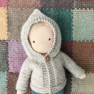 Rose's Hoodie Pattern - PDF - October Rose Hooded Doll Sweater Knitting Pattern