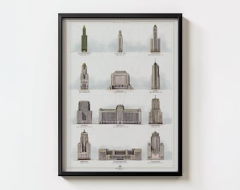 Chicago Art Deco Print: Downtown Architecture, Roaring Twenties