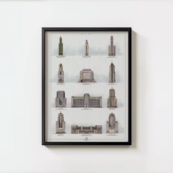 Chicago Art Deco Print: Downtown Architecture, Roaring Twenties