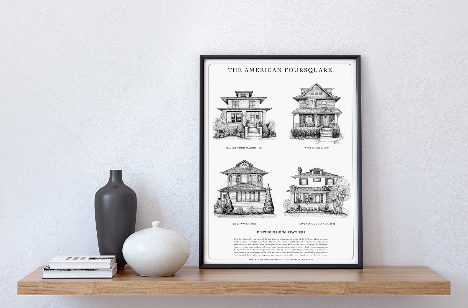 The American Foursquare, Home Styles Print | Chicago Neighborhood ...