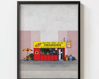 Chicago Hot Dog Stand Art Print – Foodie Gift (11x14)