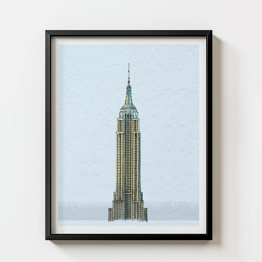Empire State Building Print Poster | New York City Classic Architecture ...