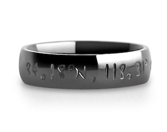 Black 6mm Personalized Stainless Steel Band