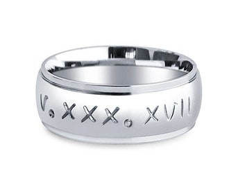 Wide Stainless Steel Personalized Ring