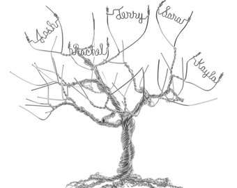 Family Tree 7 Names Free Personalized and Handmade
