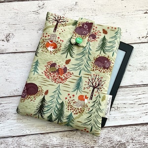 Forty Winks Kindle Case, Woodland Nap eReader Sleeve, Travel Oasis, Voyage, Fire HD, Paperwhite Cover. Padded Tablet Pouch, eBook Bag