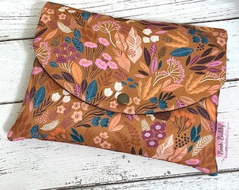 Hedgehog Woods Book Buddy Clutch, Forest Book Cover, Harvest Book Lover Gift, Woodland Book Sleeve, Nature Book Pouch, Hoglet Book Bag