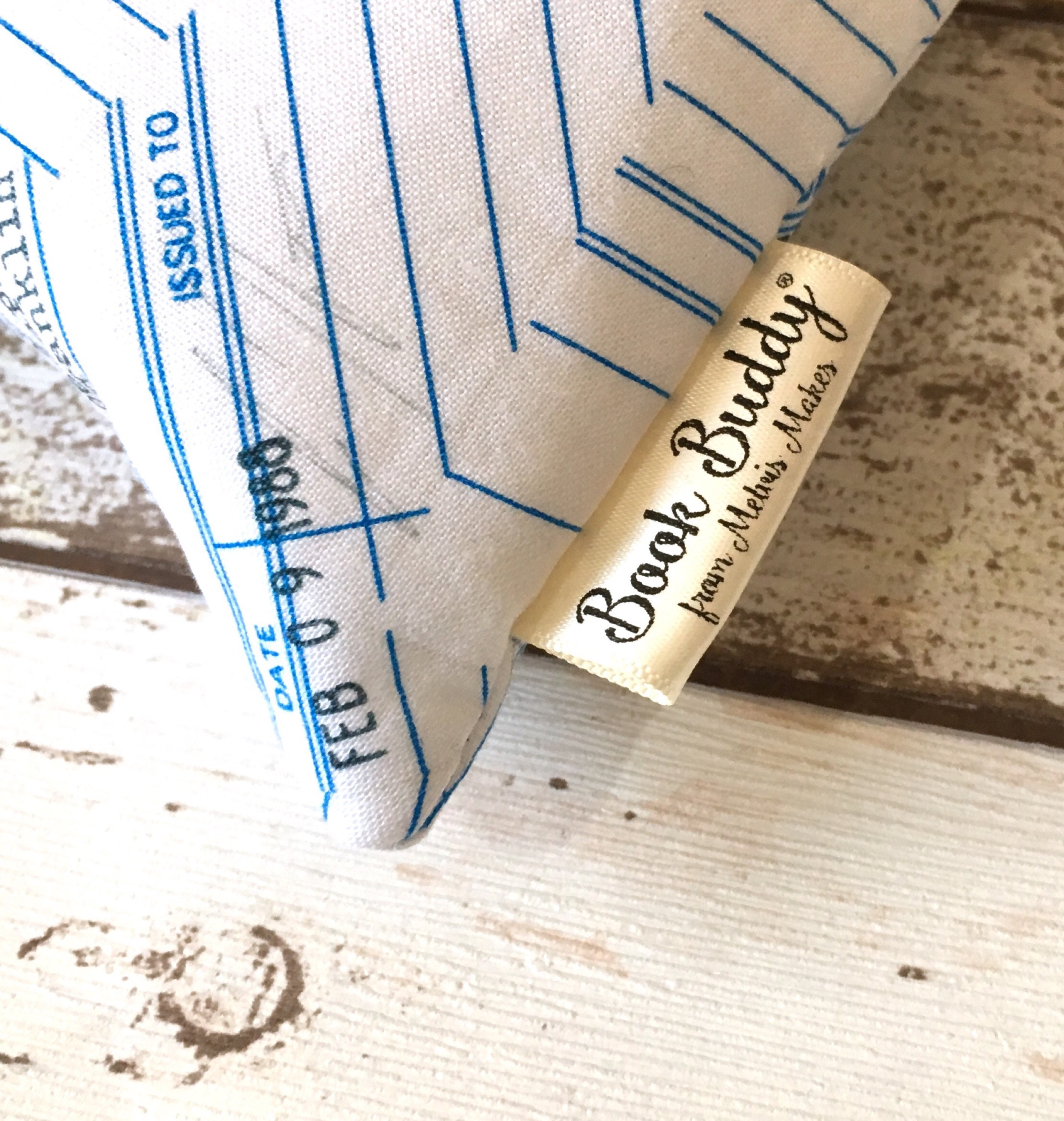 Library Card Book Sleeve: Padded Cotton Book Protector - Etsy