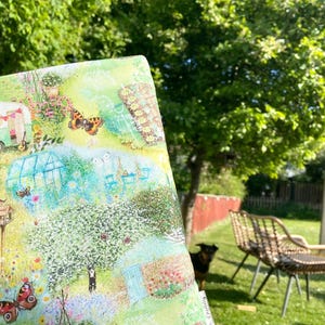 Libro per l'orto, copertina per libro all'aperto, regalo per gli amanti della roulotte, custodia per libro naturalistico, custodia per libro di giardinaggio, borsa a forma di farfalla merlo