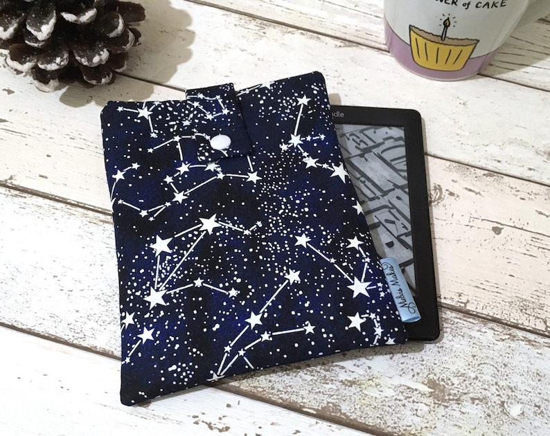 Constellation Kindle Case, Glow in the Dark eReader Sleeve, Travel Oasis, Voyage, Fire HD, Paperwhite Pouch. Padded Tablet Bag, eBook Cover image 1
