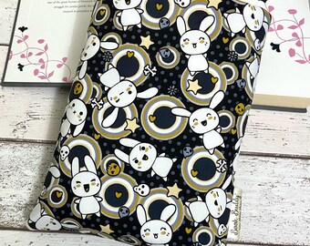 Space Bunny Book Sleeve: Kawaii Reader Gift, Retro Shelf Decor