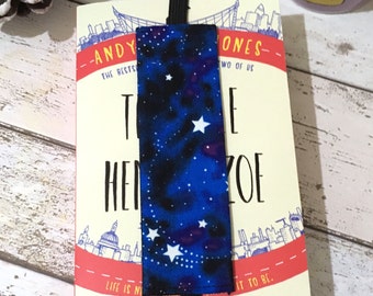 Glow in the Dark Bookmark, Stars Fabric Page Marker, Cotton Elastic Bookmark, Book Lover Gift, Small Book Accessories