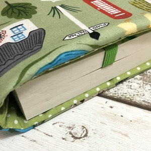 Country Village Book Buddy, Spring Book Cover, Book Lover Gift, British Countryside Book Sleeve, Paperback Pouch, Pond Book Cover image 3