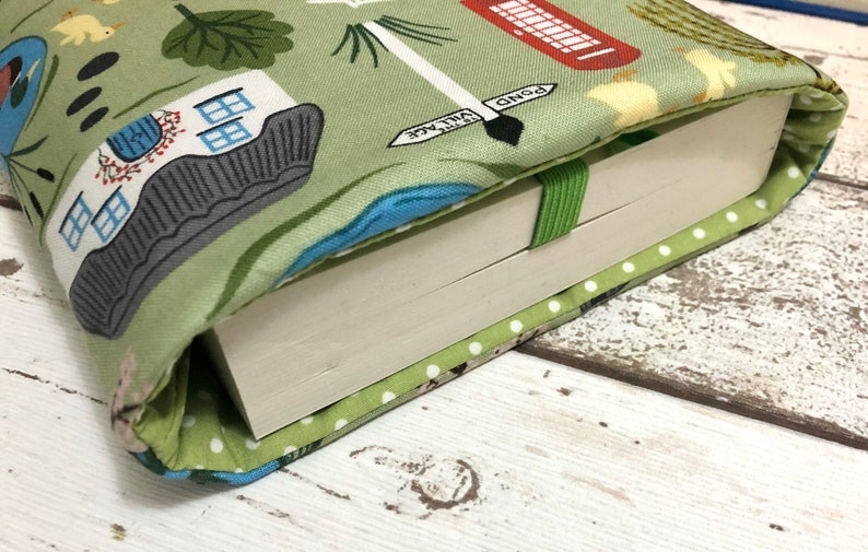 Country Village Book Buddy, Spring Book Cover, Book Lover Gift, British Countryside Book Sleeve, Paperback Pouch, Pond Book Cover image 3