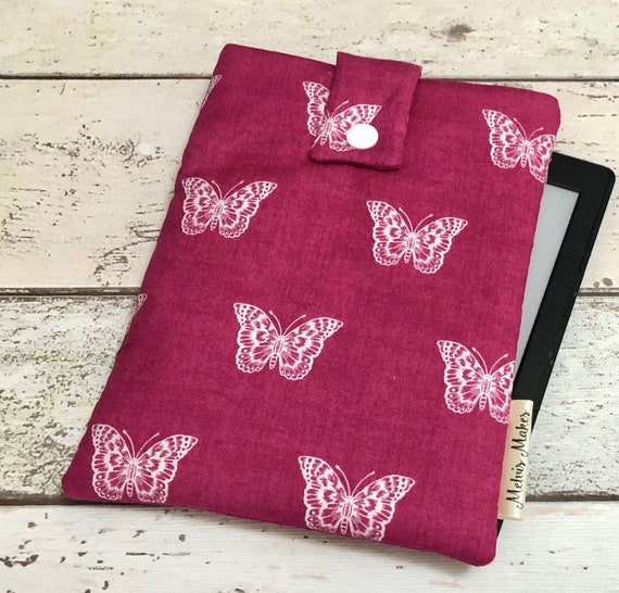 Butterfly Kindle Sleeve, Kindle Paperwhite, Travel Padded Fire Tablet Oasis 10 7 Case. Cover - Pouch, Etsy Ereader Voyage, Bag, Ebook 8 Sweden Pink Nature