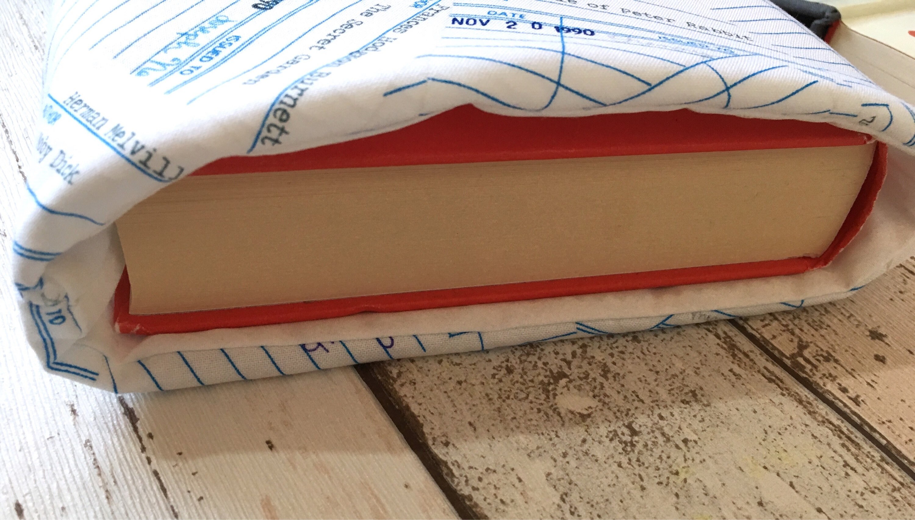Library Card Book Sleeve: Padded Cotton Book Protector - Etsy Library Card Book Sleeve: Padded Cotton Book Protector - Etsy