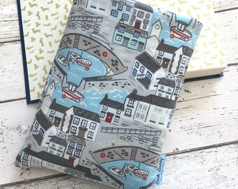 Harbour Days Book Sleeve: Padded Nautical Book Cover