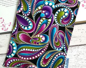 Small Metallic Paisley Book Buddy with Tab Top Closure - Ready to Ship