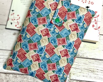 Sale - Medium Stamps Book Buddy with Tab Top closure - Ready to Ship